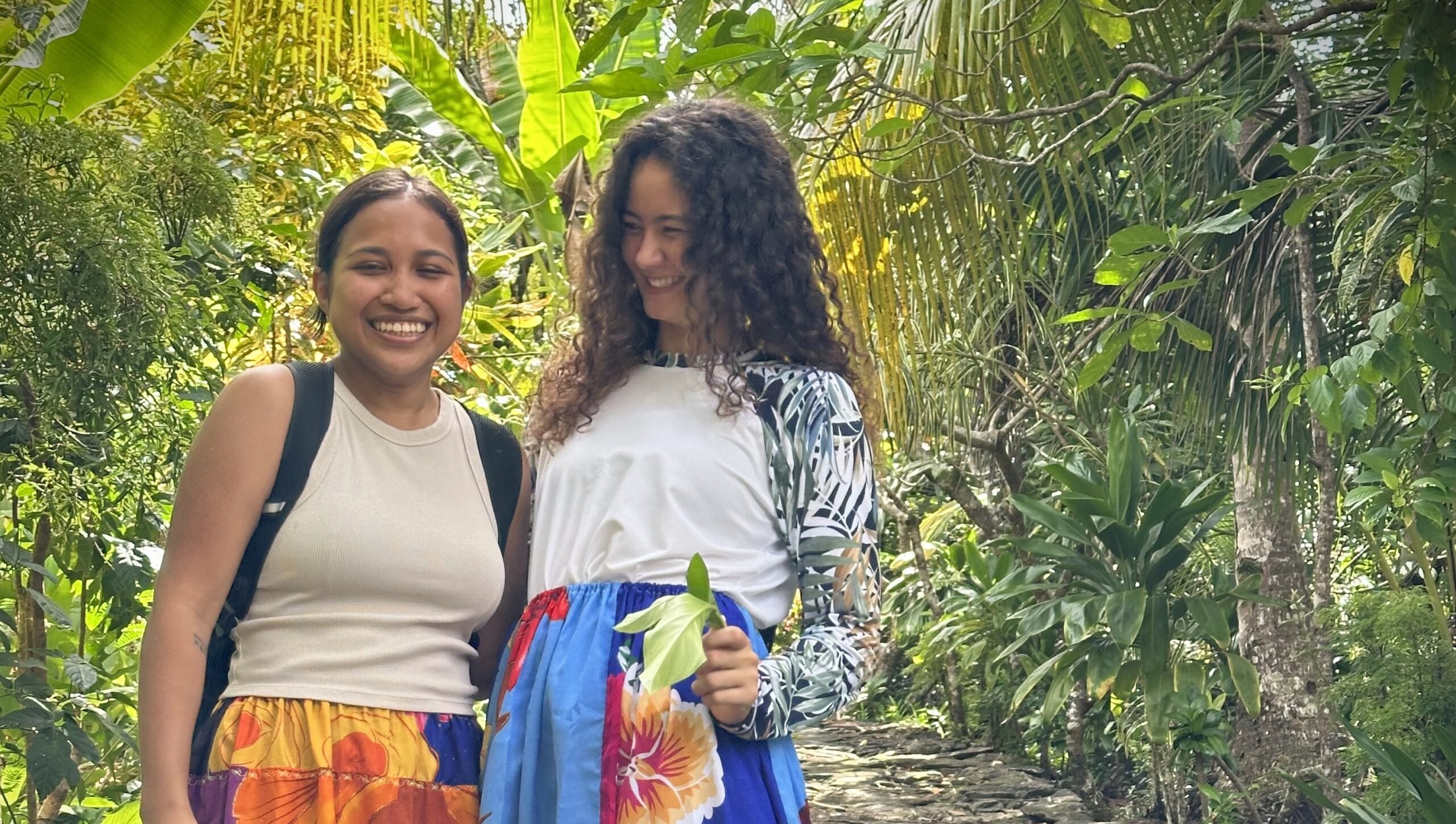 Girls laughing in Micronesia