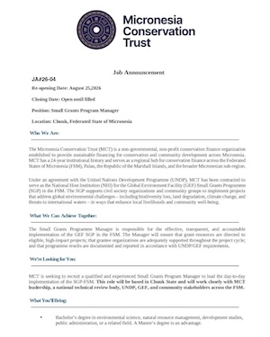 Small Grants Program Manager