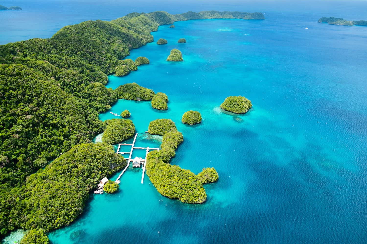 Ariel shot of Palau islands